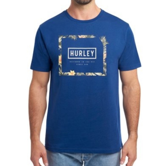 Hurley Logo Graphic Tee Tropical Square Blue - Picture 6 of 6